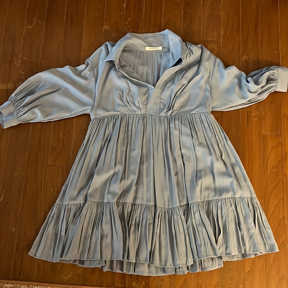 Dusty blue ruffle
